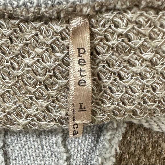 NWOT Pete Cotton Blend Brown Grey Factory Distressed Grunge Wrap Cloak Coat M/L - Picture 14 of 16